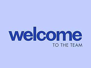 Welcome to the team card cover with bold blue text on a soft blue background