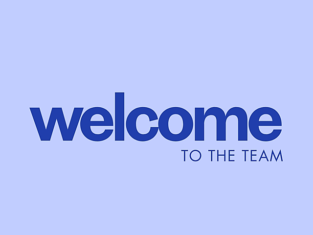 Welcome to the team card cover with bold blue text on a soft blue background